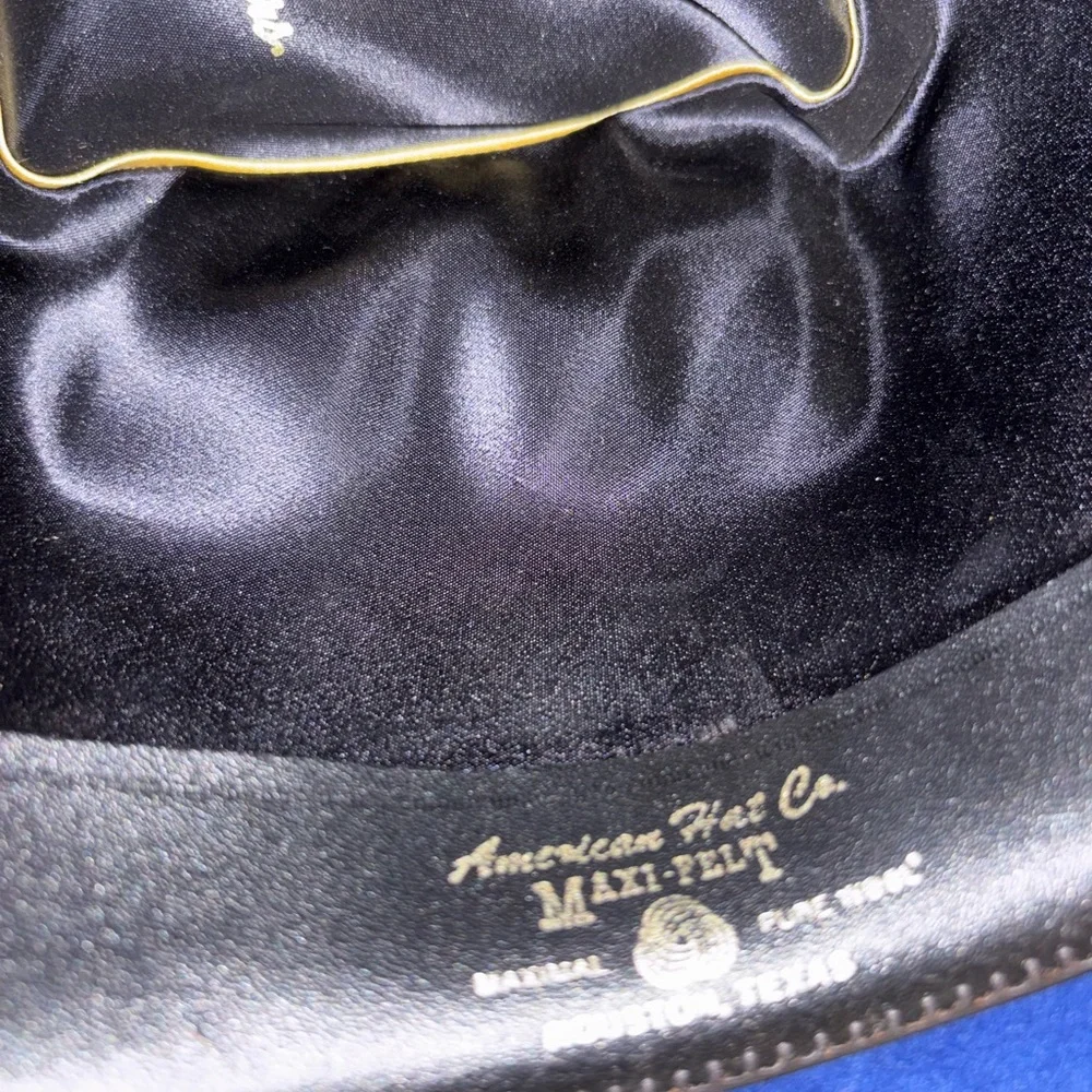 Vintage American Hat Makers Blue Cattleman Cowboy Hat Felt Size 6 7/8 - Picture 8 of 15